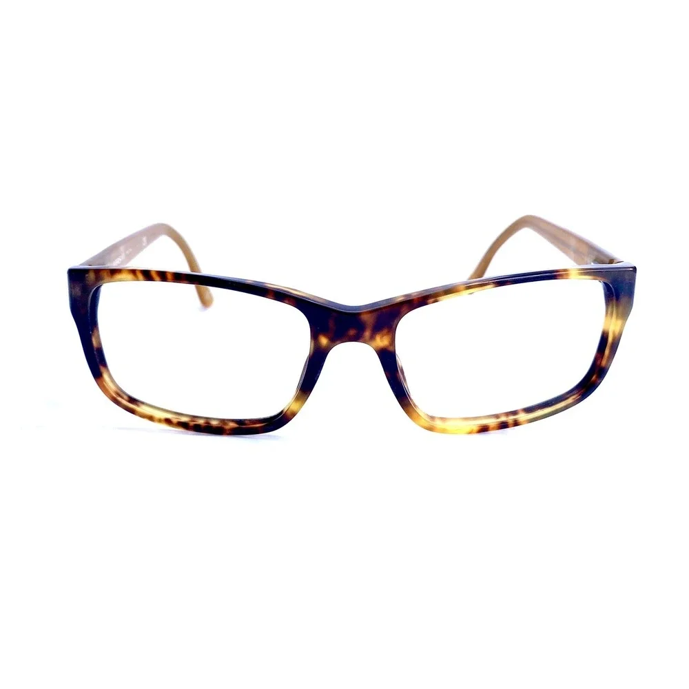 Versace Brown Tortoise Rectangular Wrap Eyeglass Frames 54 17 135 Vintage Italy